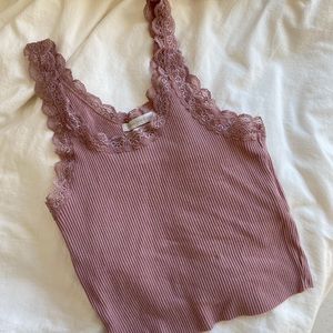 Pink lace tank top